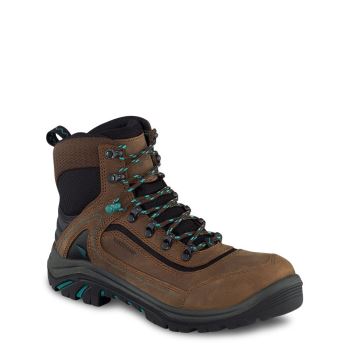 Red Wing Tradeswoman 6-inch Waterproof Safety Toe Womens Safety Boots Dark Brown - Style 2346
